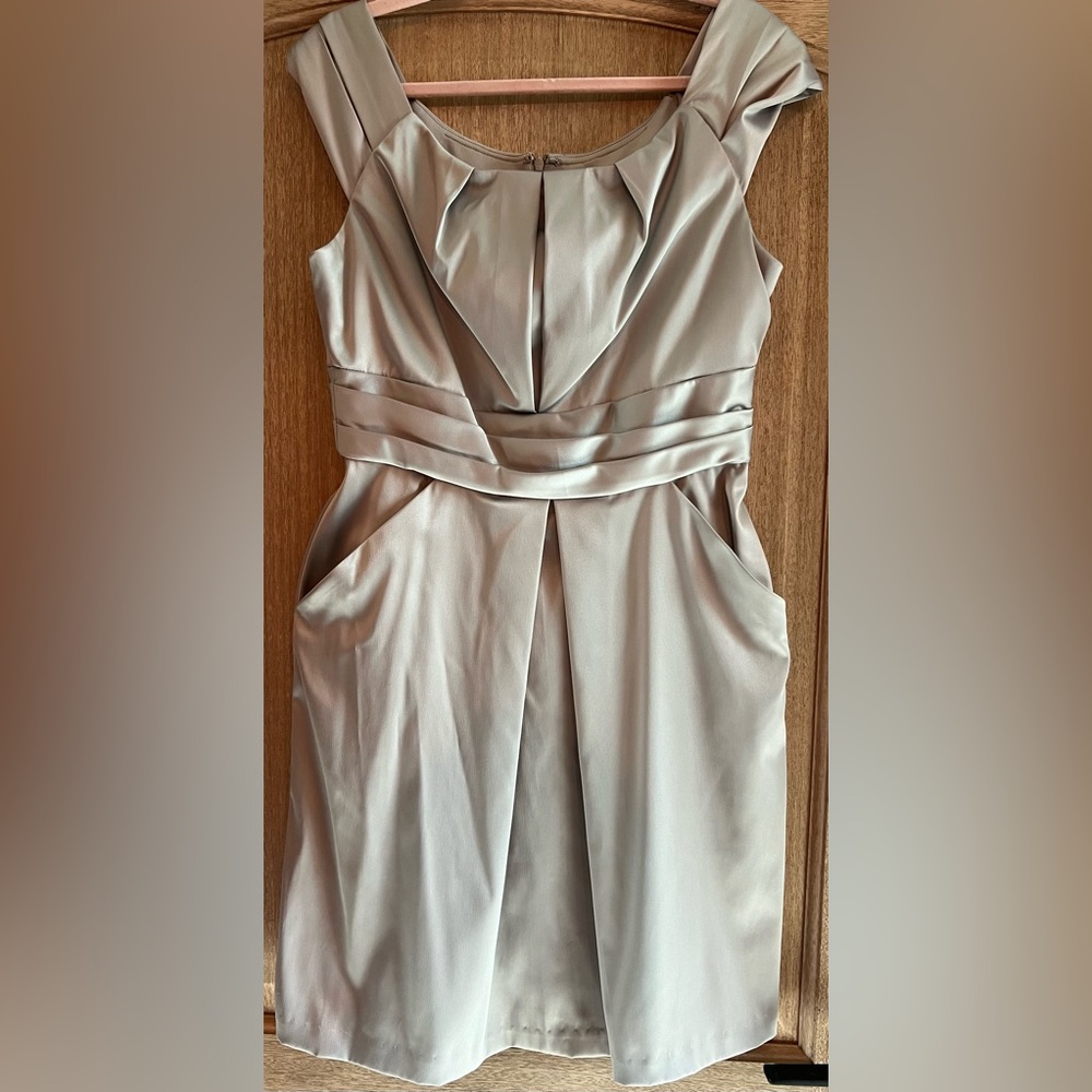 NW Collection Champagne Sleeveless Dress womens size S (Runs Big)